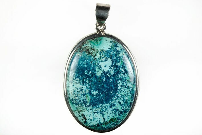 Vibrant Chrysocolla & Azurite Pendant - Sterling Silver #216240